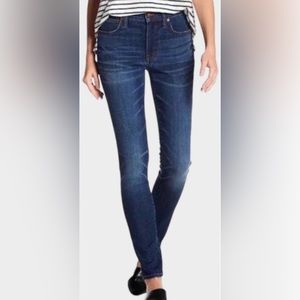 Madewell 9” High-Rise Skinny Jeans Dark Blue Wash